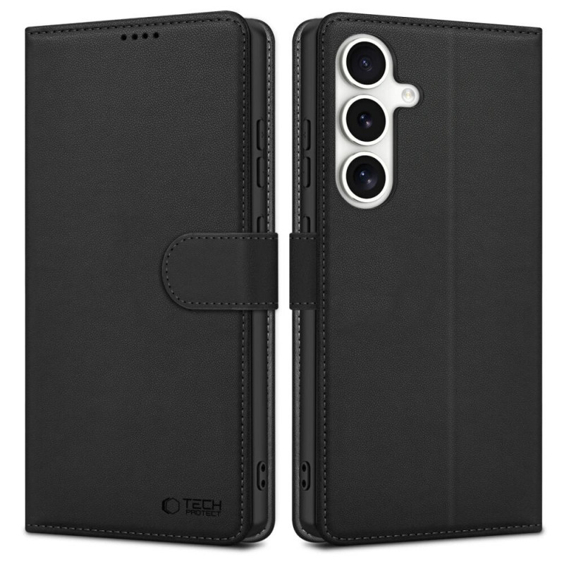 Tech-Protect dėklas su pinigine, skirtas Samsung Galaxy S25, juodas