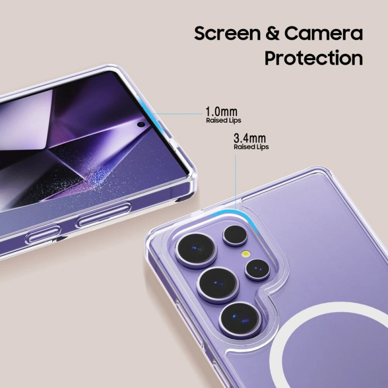 Tech-Protect Flexair Hybrid MagSafe dėklas skirtas Samsung Galaxy S25 Ultra, permatomas