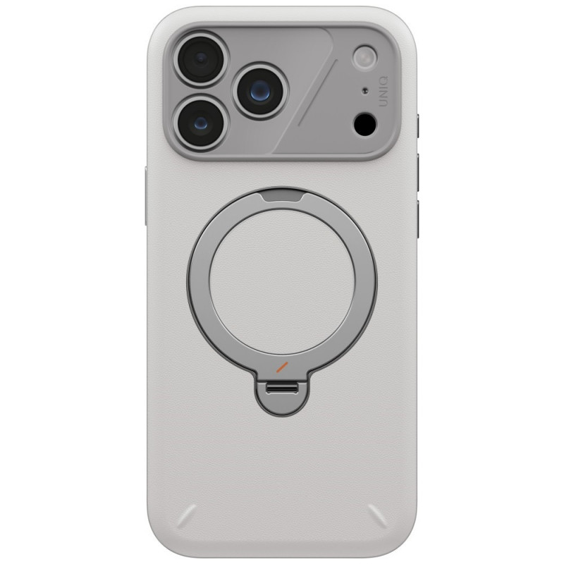 UNIQ Elix dėklas, skirtas Apple iPhone 18 Pro Max / 17 Pro Max, 360° besisukantis atrama, šviesiai pilkas