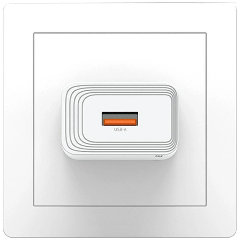 USAMS CC326 T69 USB-A sieninis įkroviklis, 10,5 W, 2,1 A, baltas