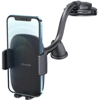 USAMS US-ZJ065 prietaisų skydelio automobilinis telefono laikiklis su siurbtuku, juodas (ZJ065ZJ01)