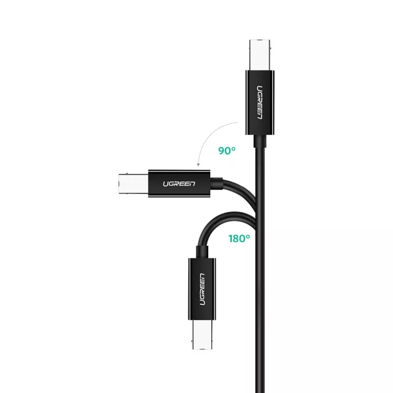 Ugreen US241 USB-C 2.0 į USB-B spausdintuvo kabelis, 1 m, juodas