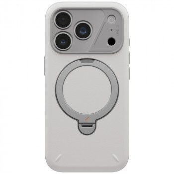 UNIQ Elix dėklas, skirtas Apple iPhone 18 Pro / 17 Pro, 360° pasukamas atrama, šviesiai pilkas