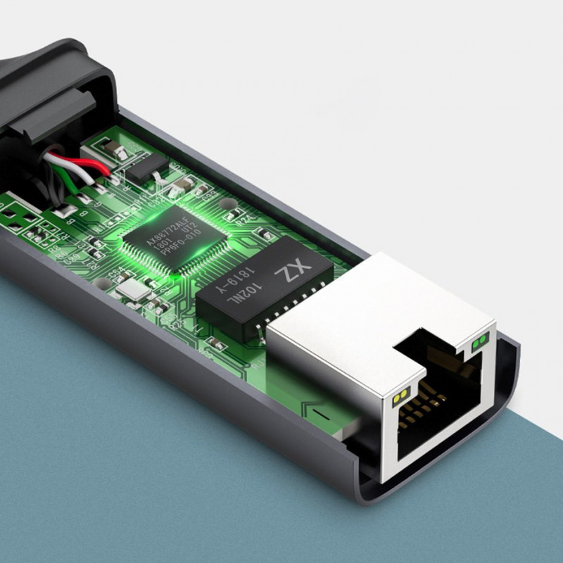 Ugreen CM199 USB-C į RJ45 Gigabit Ethernet tinklo adapteris, 1000 Mbps, pilkas