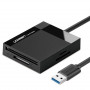 Ugreen CR125 USB 3.0 kortelių skaitytuvas, SD / microSD / CF / MS, juodas