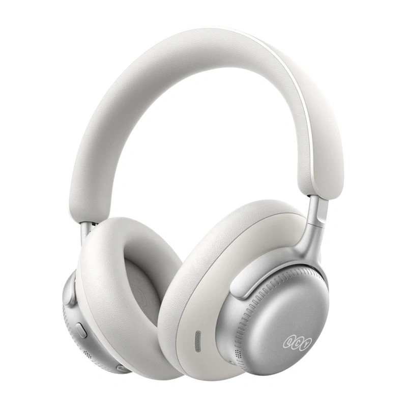 QCY H6 Ultra belaidės antausinės ausinės, adaptyvusis ANC, Bluetooth 6.0, baltos