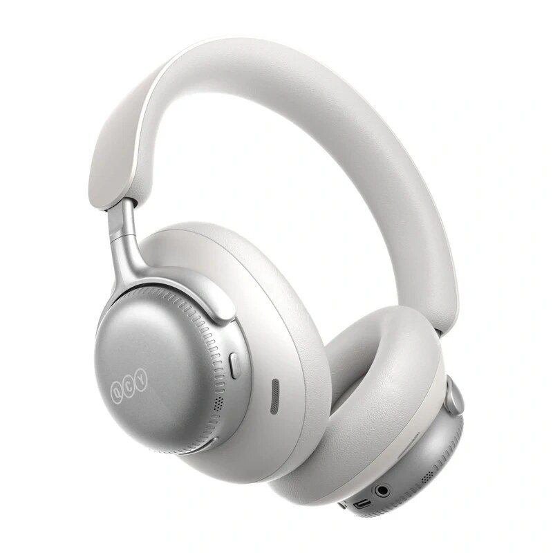 QCY H6 Ultra belaidės antausinės ausinės, adaptyvusis ANC, Bluetooth 6.0, baltos