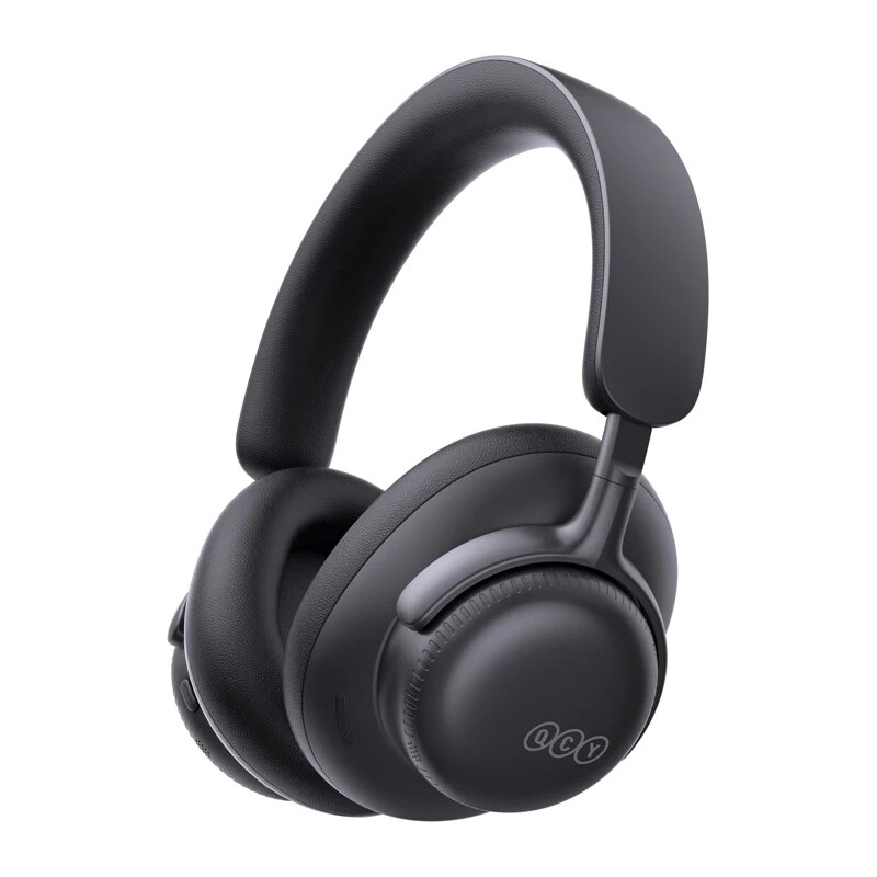 QCY H6 Ultra belaidės ausinės su ausų apkaba, adaptyvusis ANC, Bluetooth 6.0, juodos