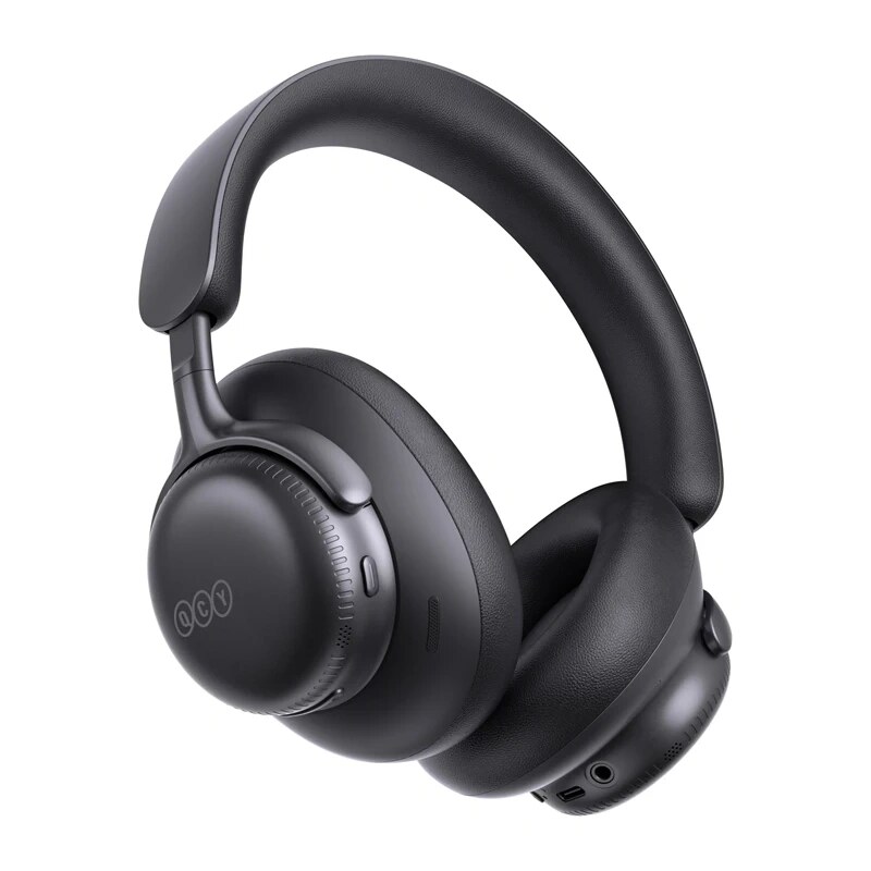 QCY H6 Ultra belaidės ausinės su ausų apkaba, adaptyvusis ANC, Bluetooth 6.0, juodos