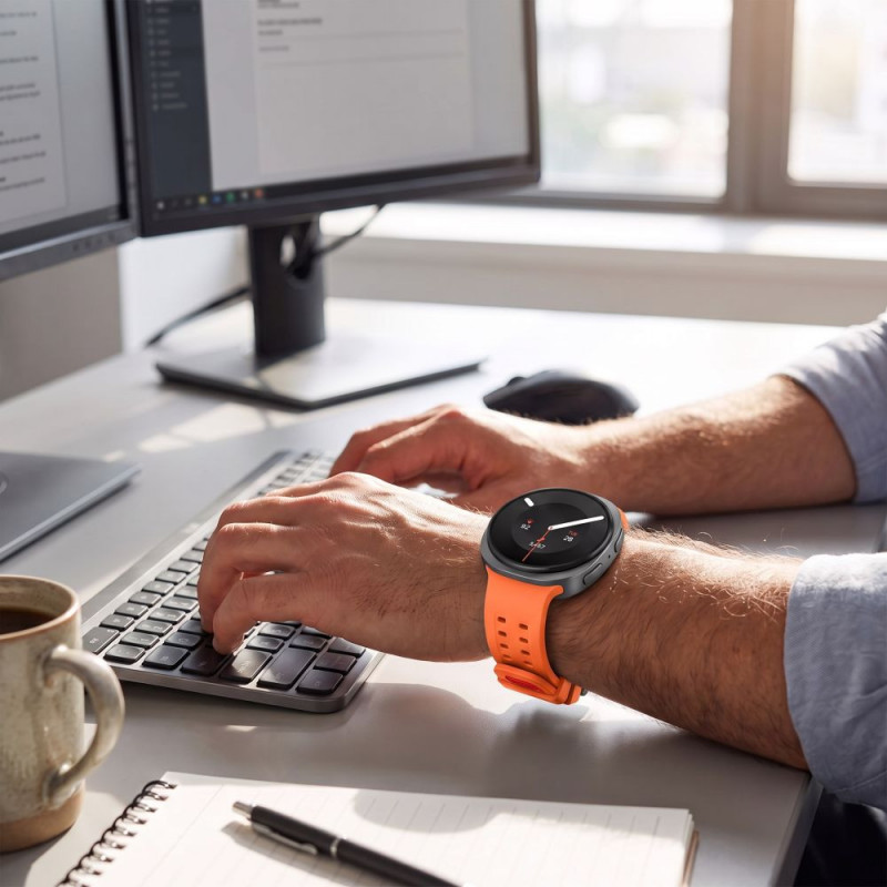 Tech-Protect silikoninis Air dirželis, skirtas Samsung Galaxy Watch 8 / 9 / Classic 40 / 44 / 46 mm, Tangerine Orange