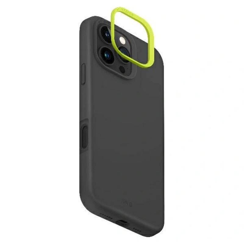 UNIQ Lino Hue dėklas, skirtas Apple iPhone 16 Pro, Magclick įkrovimas, charcoal grey