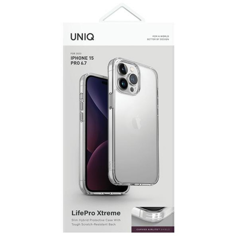 UNIQ LifePro Xtreme dėklas, skirtas Apple iPhone 15 Pro Max, skaidrus, permatomas