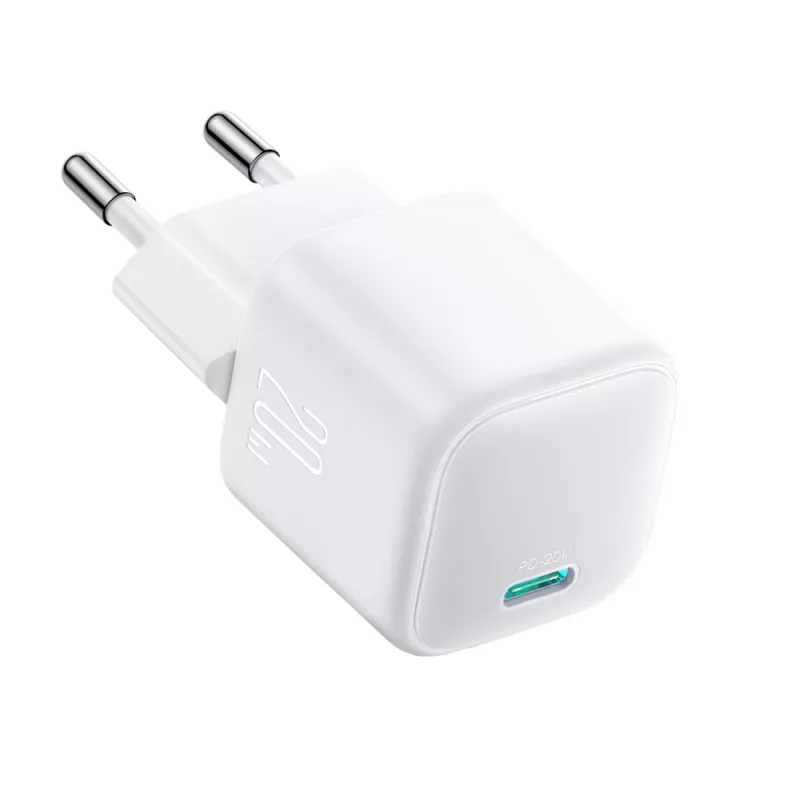 Joyroom TCG08 (JR-TCG08) GaN kelioninis įkroviklis, USB-C, 20W, PD 3.0, QC 3.0, baltas