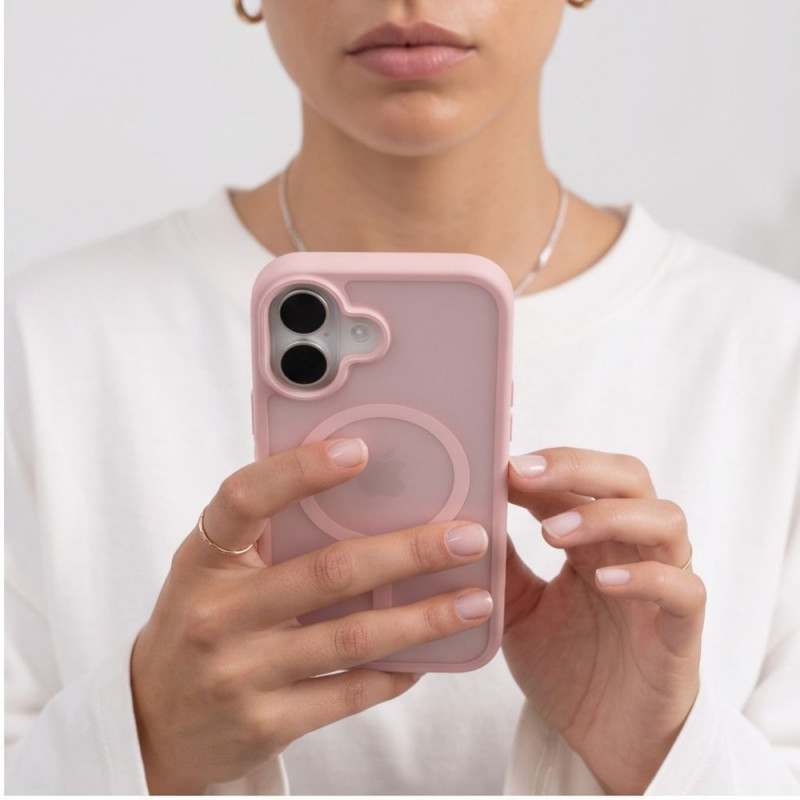 Tech-Protect dėklas BasicMag MagSafe skirtas Apple iPhone 17, matinė rožinė
