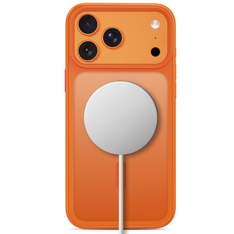 Tech-Protect Magmat MagSafe CC dėklas, skirtas Apple iPhone 17 Pro Max / 18 Pro Max, matinės Cosmic Orange spalvos