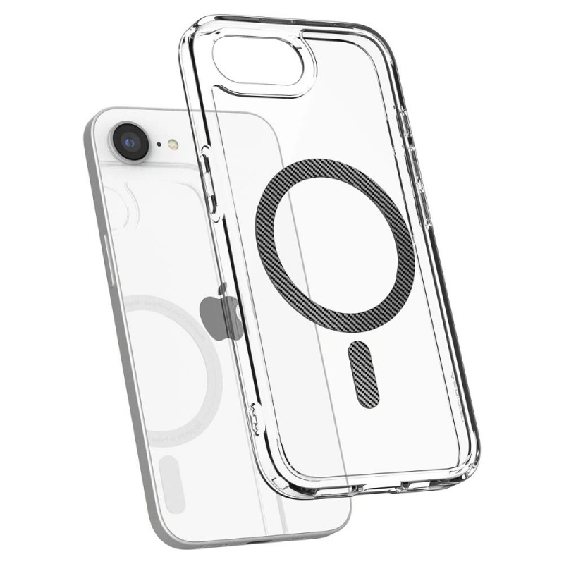 Spigen Spigen Ultra Hybrid Mag MagSafe dėklas, skirtas Apple iPhone 17e / 16e, Carbon Fiber