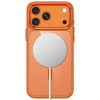 Tech-Protect Magmat MagSafe CC dėklas, skirtas Apple iPhone 17 Pro Max / 18 Pro Max, Cosmic Orange / permatomas