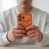 Tech-Protect Magmat MagSafe CC dėklas, skirtas Apple iPhone 17 Pro Max / 18 Pro Max, Cosmic Orange / permatomas