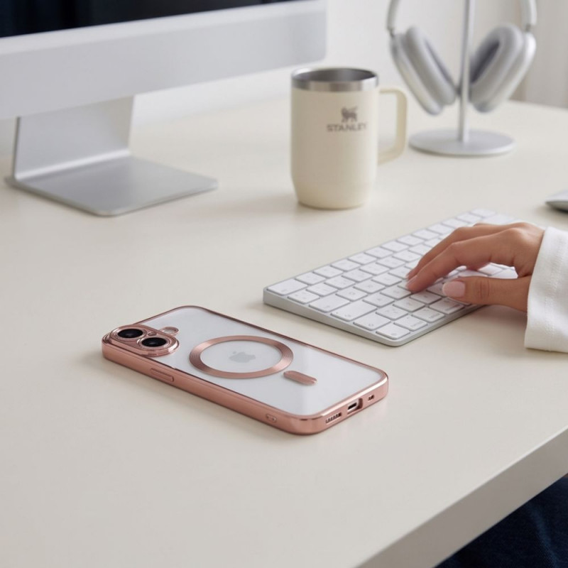 Tech-Protect Tech-Protect MagFlex MagSafe dėklas, skirtas Apple iPhone 17, Shiny Rose Gold