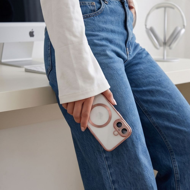 Tech-Protect Tech-Protect MagFlex MagSafe dėklas, skirtas Apple iPhone 17, Shiny Rose Gold