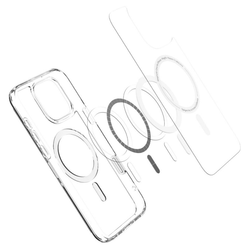 Spigen Ultra Hybrid T Mag MagSafe dėklas, skirtas Apple iPhone 16 Pro, baltas