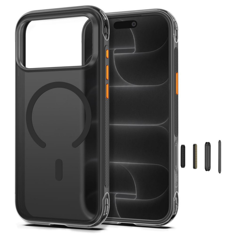 Tech-Protect MagAir MagSafe CC dėklas, skirtas Apple iPhone 17 Pro Max / 18 Pro Max, matinė juoda