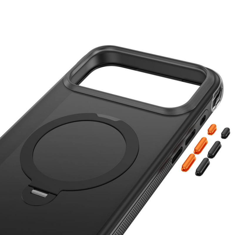 Tech-Protect MagAir Stand MagSafe CC dėklas, skirtas Apple iPhone 17 Pro / 18 Pro, matte black
