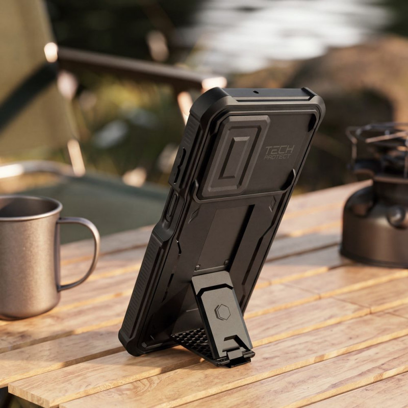 Tech-Protect Kevlar Cam+ 2 rinkinio tvirtas dėklas, skirtas Samsung Galaxy A17 / A18 4G / 5G, juodas