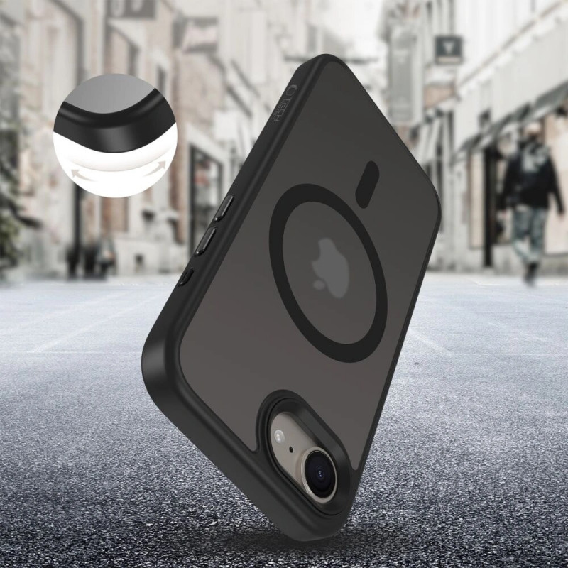 Tech-Protect Magmat MagSafe dėklas, skirtas Apple iPhone 17e / 16e, matinė juoda