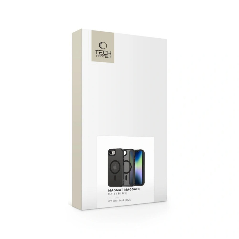 Tech-Protect Magmat MagSafe dėklas, skirtas Apple iPhone 17e / 16e, matinė juoda