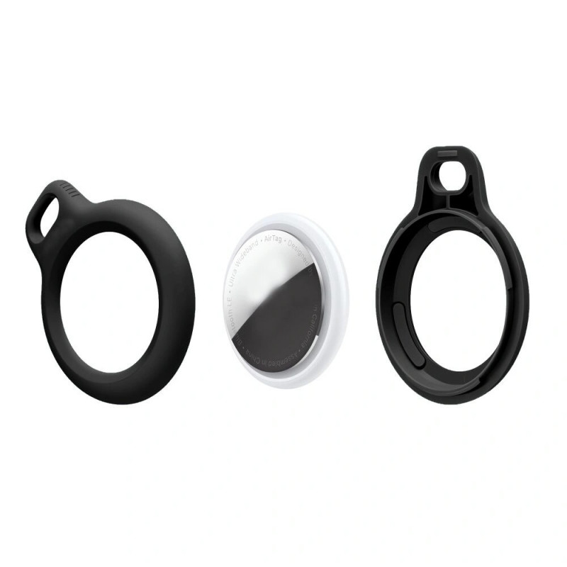Tech-Protect Rough Chain raktų pakabuko dėklas Apple AirTag, juodas (2 vnt.)