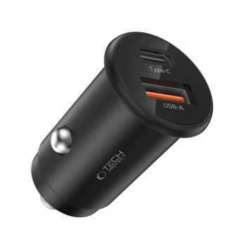 Tech-Protect CC02 2 prievadų automobilinis įkroviklis USB-A / USB-C, PD 35W / QC 3.0, juodas (THP4079)