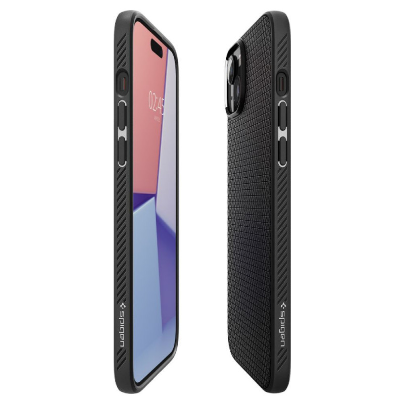 Spigen Liquid Air dėklas, skirtas Apple iPhone 15 Plus / 14 Plus, matinė juoda