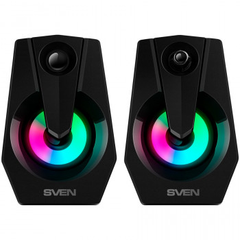 SVEN 370 USB maitinami kompiuterio garsiakalbiai, juodi, 2.0, 6 W, RGB apšvietimas