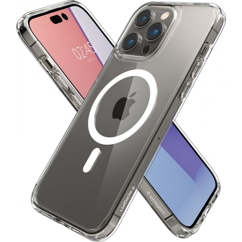 Spigen Ultra Hybrid Mag (ACS04969) MagSafe dėklas, skirtas Apple iPhone 14 Pro, baltas