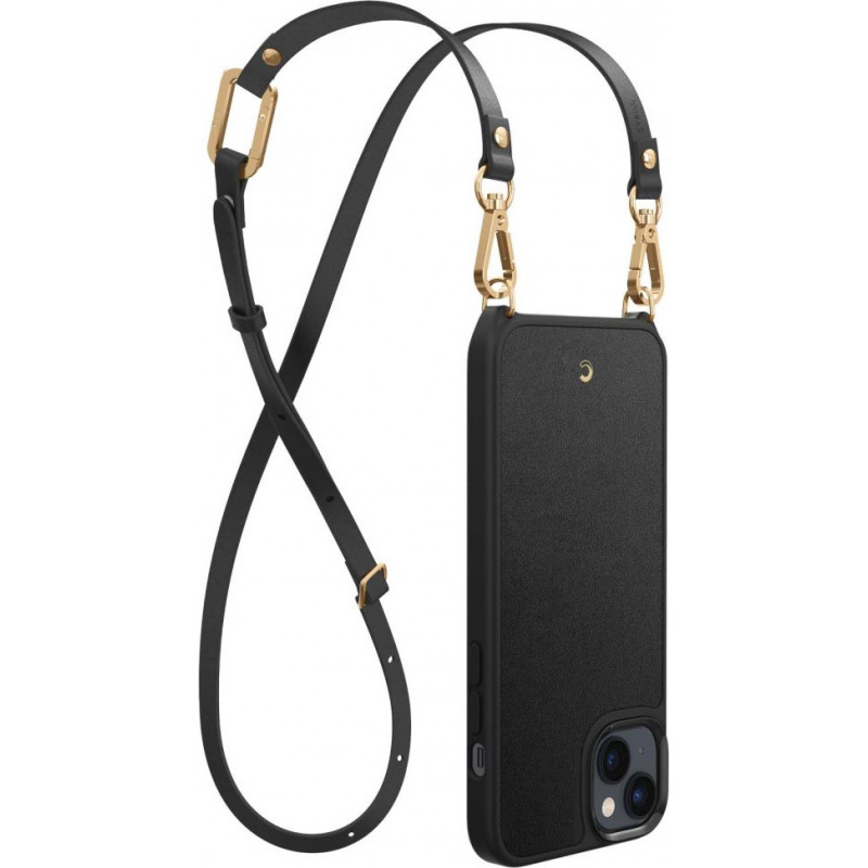 Spigen Cyrill Classic Charm Mag (ACS04948) MagSafe dėklas su dirželiu, skirtas Apple iPhone 14 Plus / 15 Plus, juodas