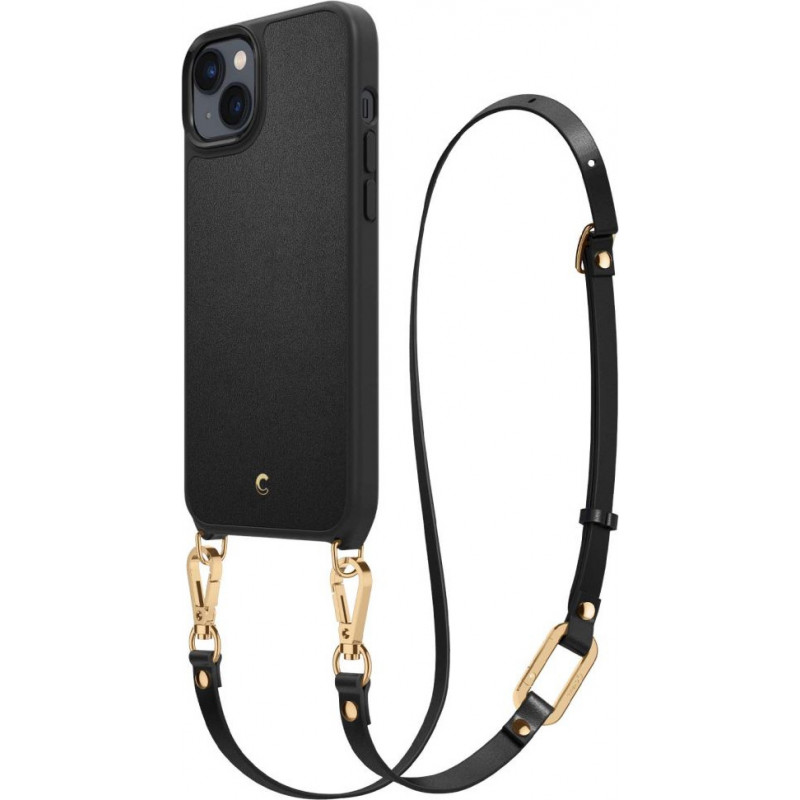 Spigen Cyrill Classic Charm Mag (ACS04948) MagSafe dėklas su dirželiu, skirtas Apple iPhone 14 Plus / 15 Plus, juodas