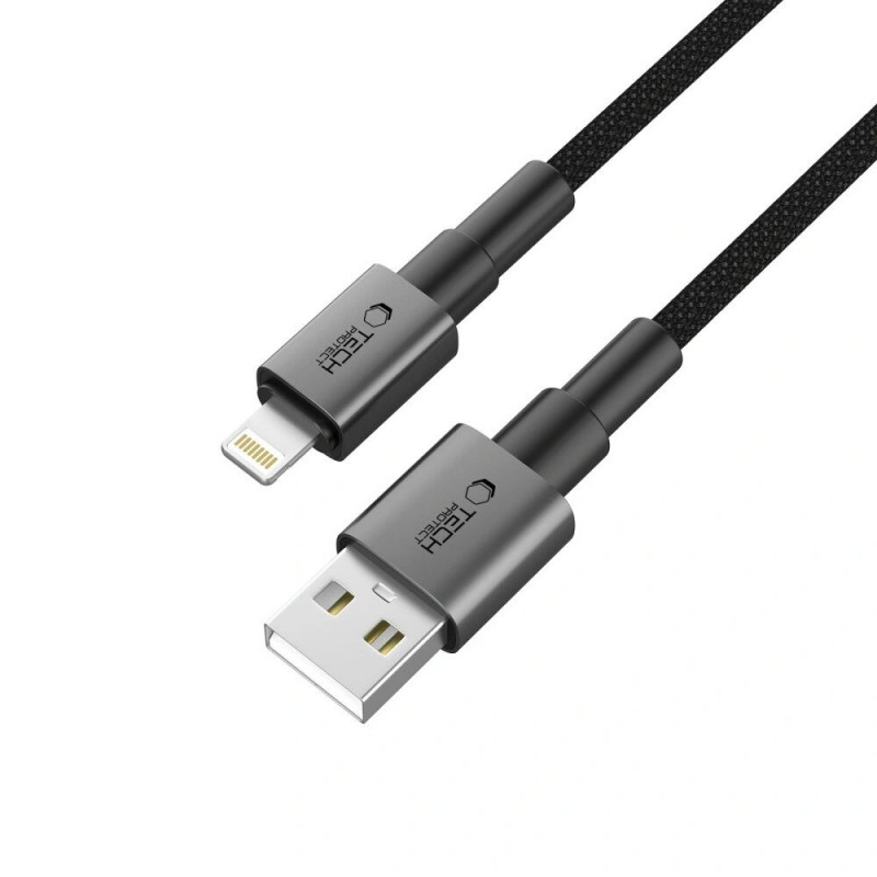 Tech-Protect Ultraboost DNA USB-A / Lightning kabelis, 12 W, 2,4 A, 25 cm, Iron Grey