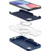Spigen Silicone Fit Mag (ACS04921) MagSafe dėklas, skirtas Apple iPhone 14 Plus / 15 Plus, tamsiai mėlynas