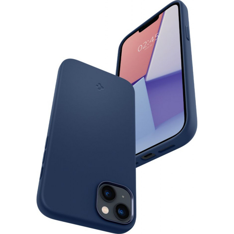 Spigen Silicone Fit Mag (ACS04921) MagSafe dėklas, skirtas Apple iPhone 14 Plus / 15 Plus, tamsiai mėlynas