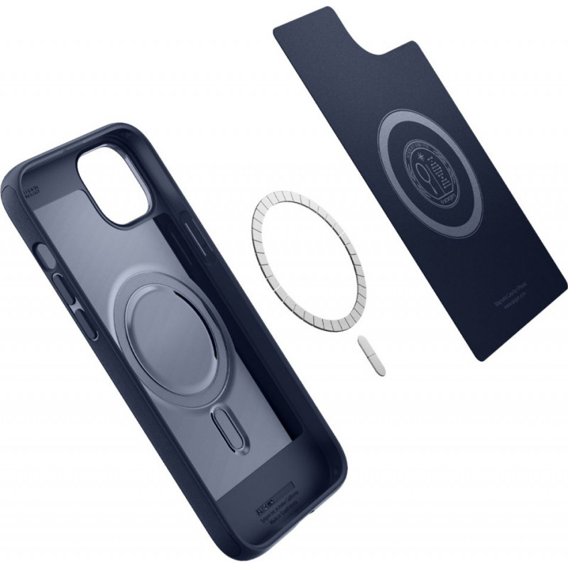 Spigen Mag Armor (ACS04919) dėklas, skirtas Apple iPhone 14 Plus / 15 Plus, tamsiai mėlynas