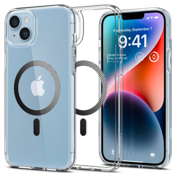 Spigen Ultra Hybrid Mag (ACS04904) MagSafe dėklas, skirtas Apple iPhone 14 Plus / 15 Plus, Carbon Fiber