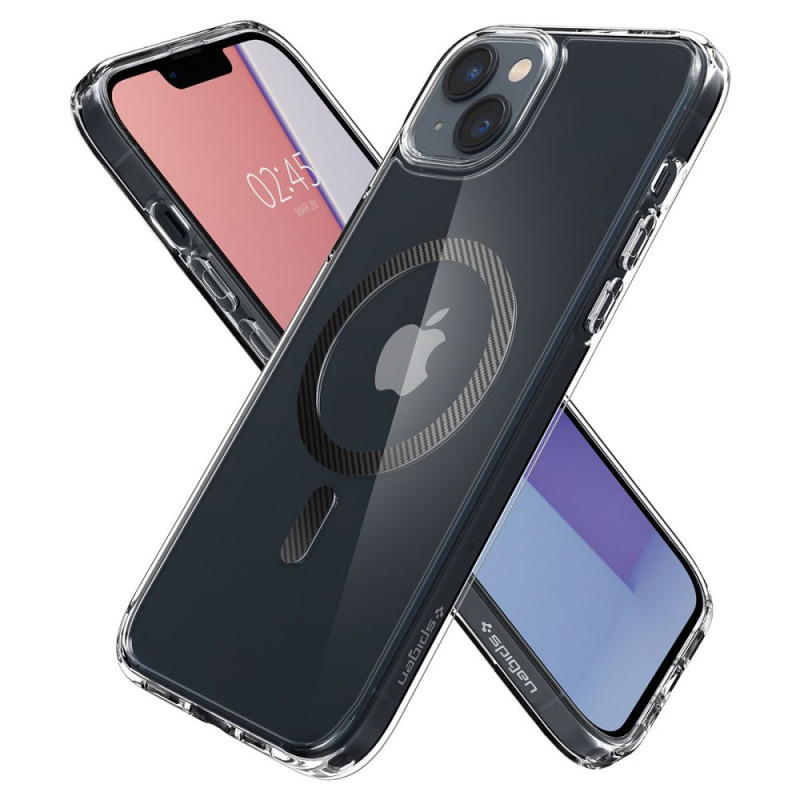 Spigen Ultra Hybrid Mag (ACS04904) MagSafe dėklas, skirtas Apple iPhone 14 Plus / 15 Plus, Carbon Fiber