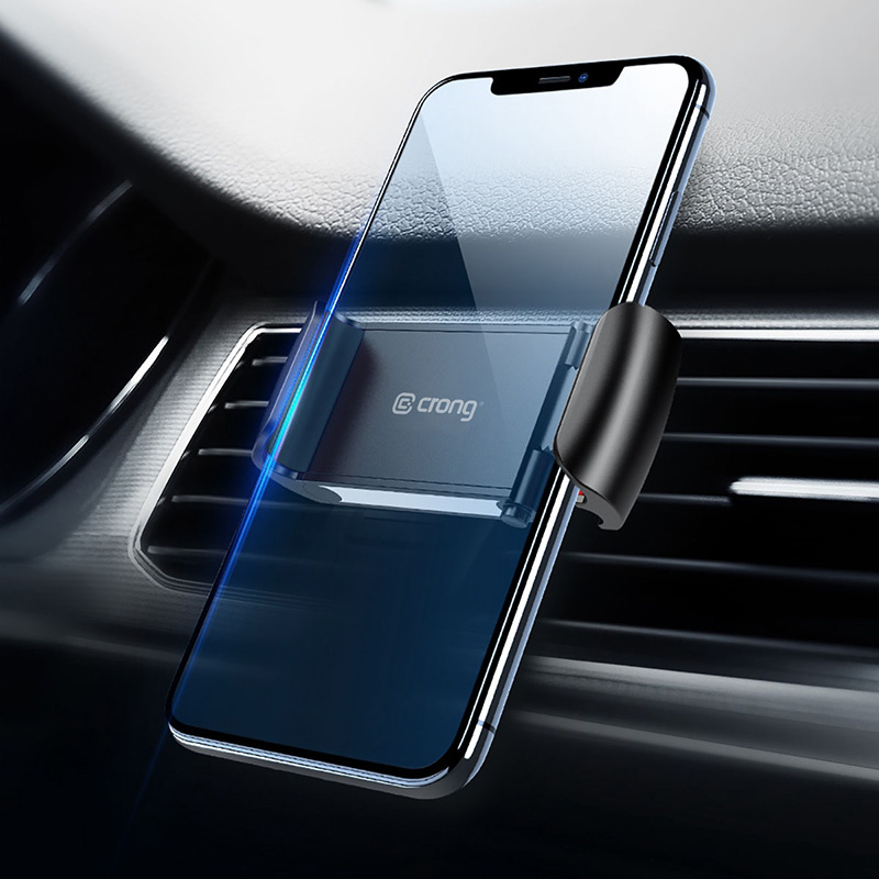 Crong universalus išmanusis automobilinis laikiklis 4–6,5 colių telefonams, juodas