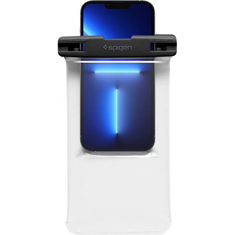 Spigen A601 Aqua Shield universalus vandeniui atsparus dėklas, Crystal Clear