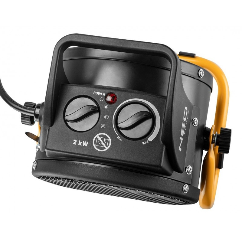 Neo Tools 90-062 elektrinis patalpų šildytuvas, keraminis PTC, 2000 W, juodas