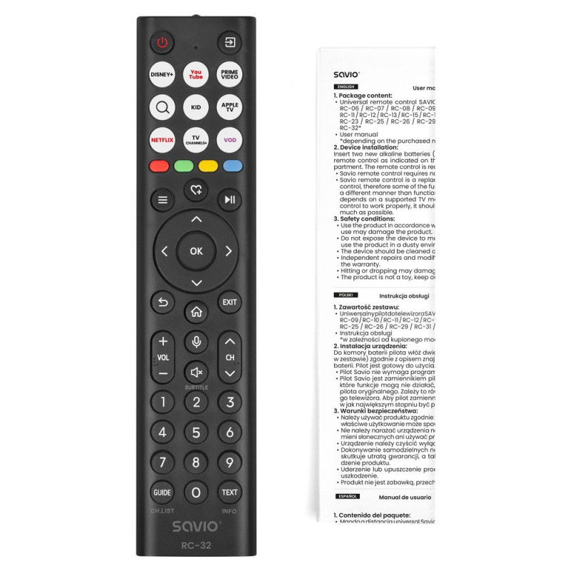 Savio RC-32 universalus pakaitinis nuotolinio valdymo pultas Hisense TV