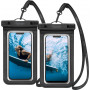 Spigen A601 Aqua Shield universalus vandeniui atsparus dėklas (2 vnt.), juodas