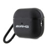 Mercedes-AMG AMAP2SLWK Leather Big Logo dangtelis Apple AirPods Pro 2 (2022/2023), juodas, baltas logotipas