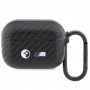 BMW BMAPWMPUCA2 Carbon Double Metal Logo Apple AirPods Pro įkrovimo dėklo dangtelis, juodas